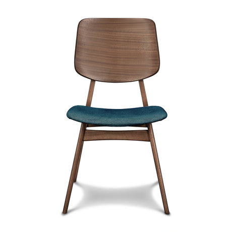 Oscar Chair With Forest Green Cushion-Walnut