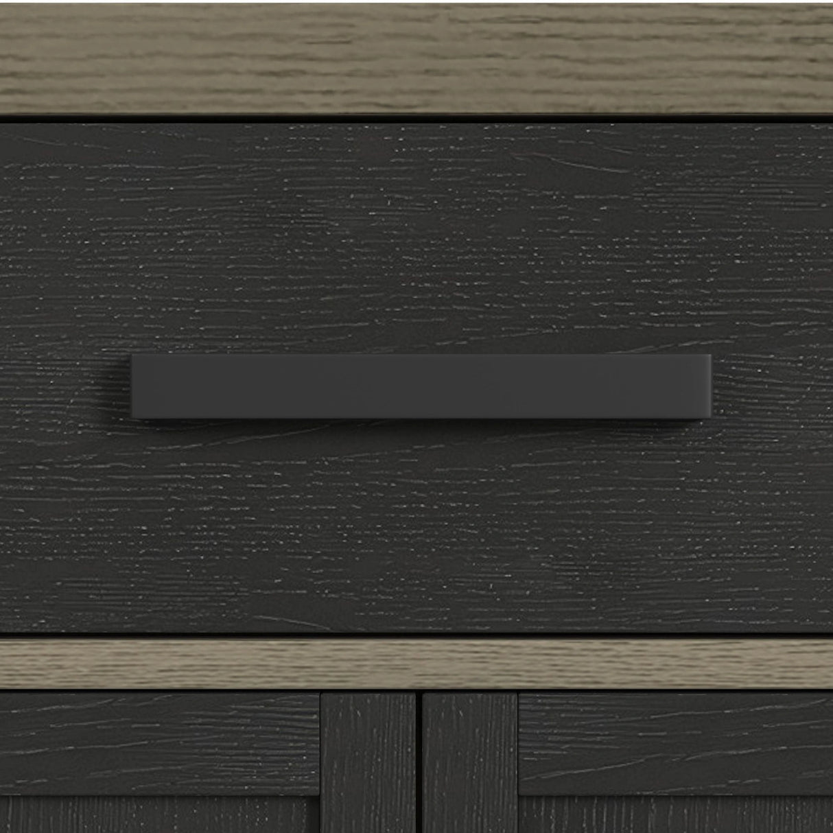 Jemma Buffet and Hutch with Light in Grey and Dark Espresso