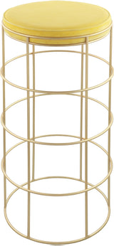 Rebar Yellow Velvet Bar Stool