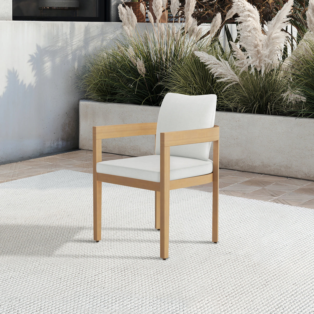 Wesley Patio Side Chair, White Cushion (1 Per Carton)