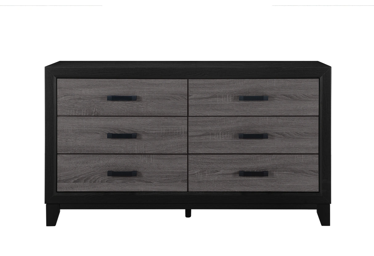 Lisbon Grey/Black Bookcase Twin Bed, Dresser, Mirror and Nightstand