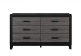 Lisbon Grey/Black Bookcase Twin Bed, Dresser, Mirror and Nightstand