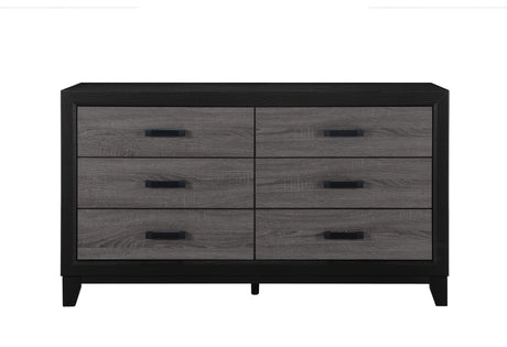 Lisbon Grey/Black Bookcase Twin Bed, Dresser, Mirror and Nightstand