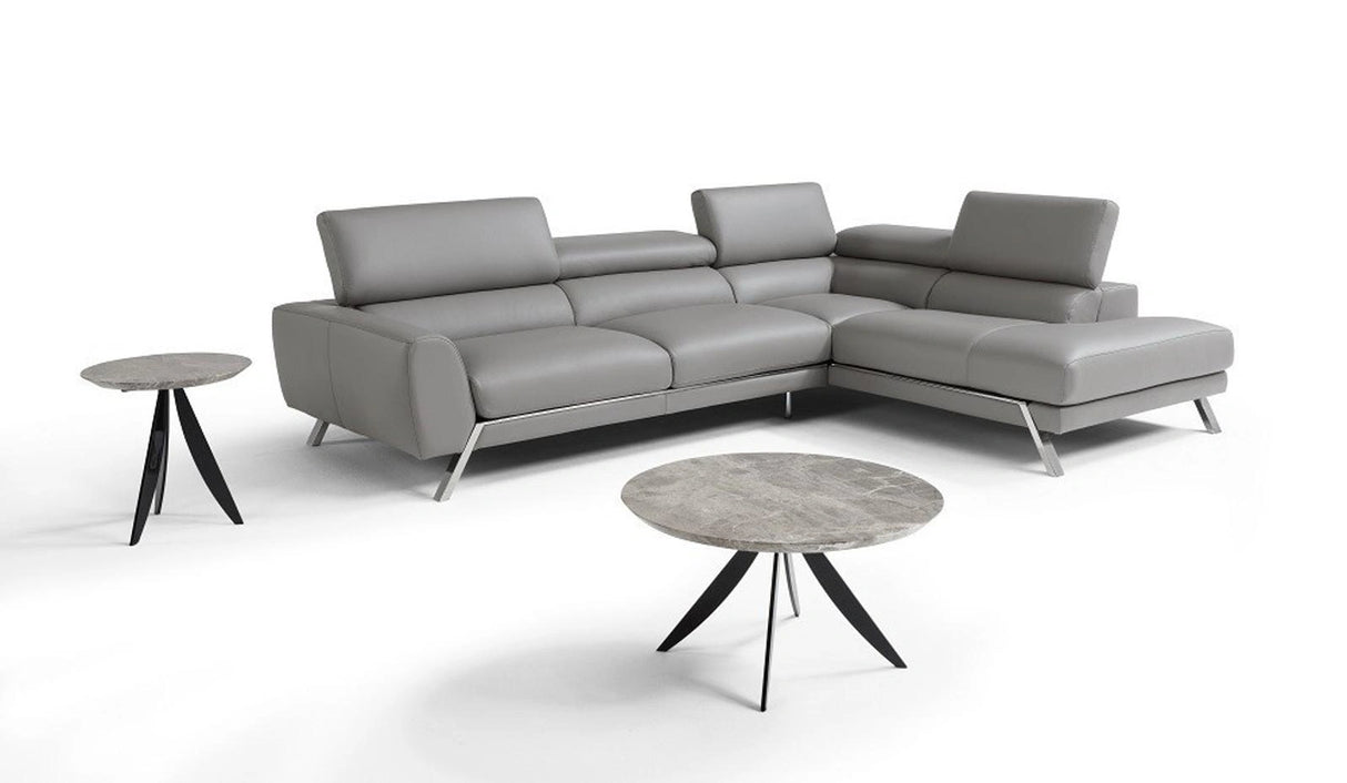 J&M Furniture Mood Right Hand Facing Chaise Sectional in Grey