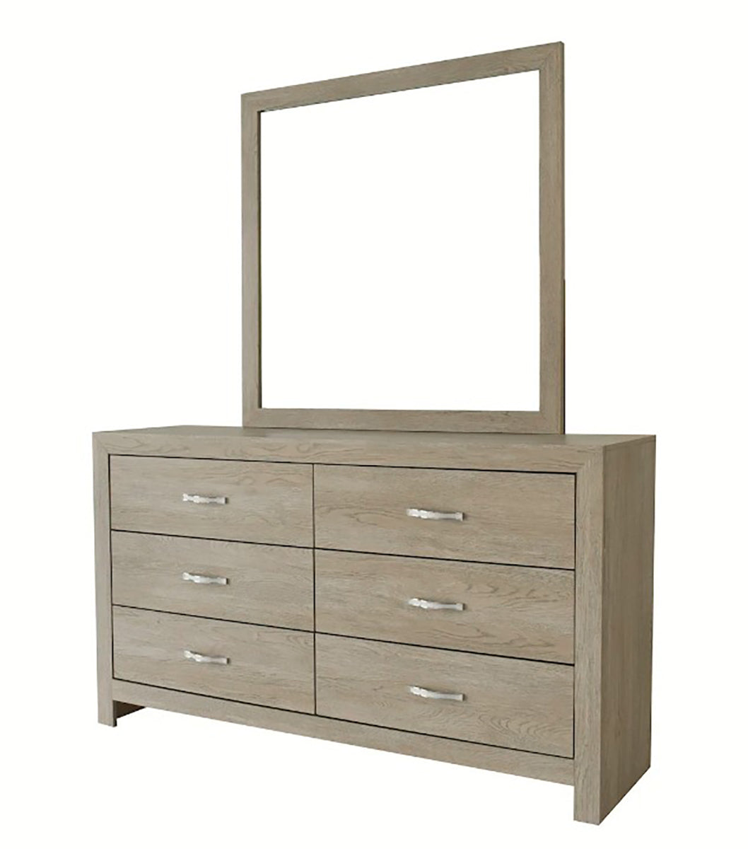 Crown Mark Furniture Jaylen Dresser Mirror in Gray