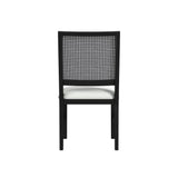 Bahama Breeze Dining Chair with White Fabric in Black (2 Per Carton)