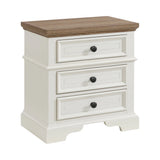 Eastwood Youth 3-Drawer Nightstand in Brown and Off-White