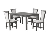 Flair 60" Dining Table & 4 Chairs (5 Pc Set)-Gray