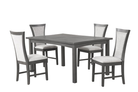 Flair 60" Dining Table & 4 Chairs (5 Pc Set)-Gray