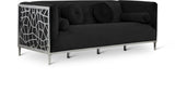 Opal Black Velvet Sofa