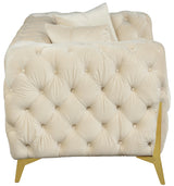 Kingdom Cream Velvet Loveseat