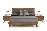 Soria Mid-Century Grey & Walnut Bedroom Set