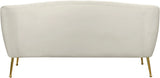 Tori Cream Velvet Loveseat