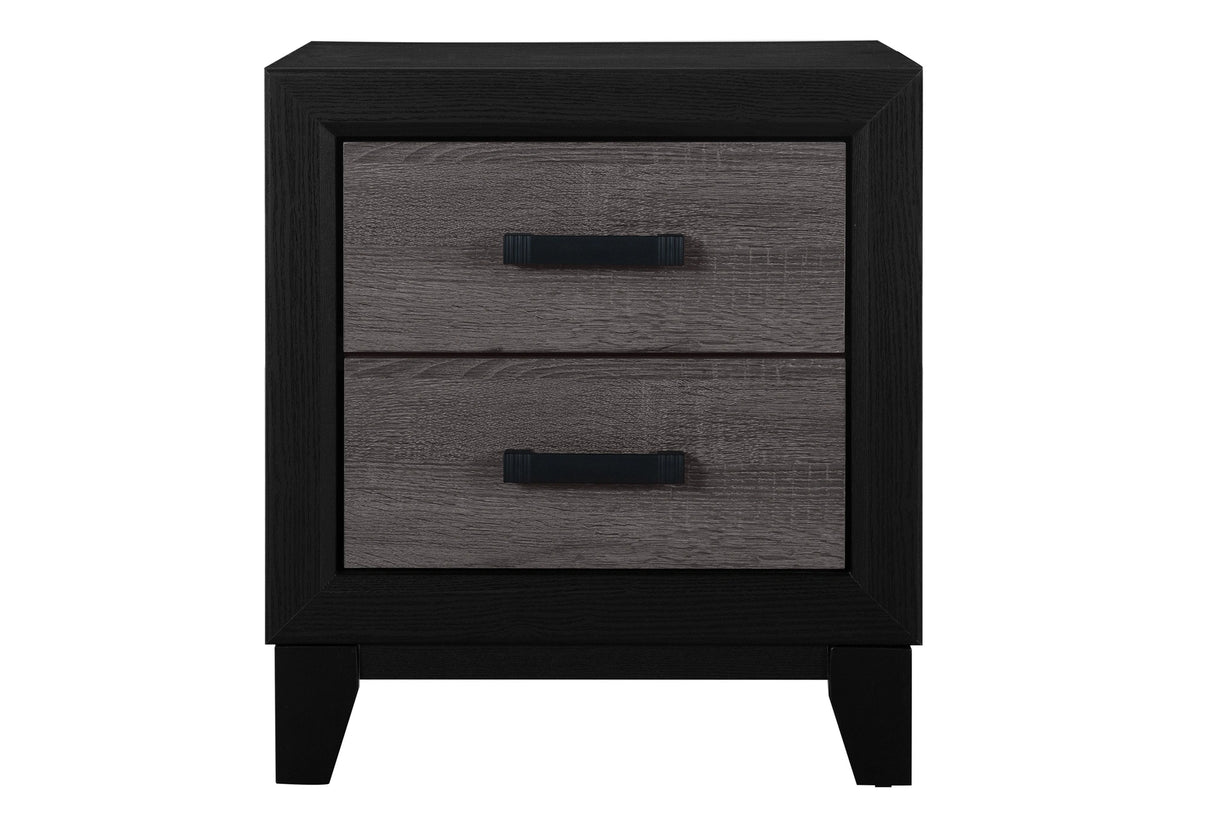 Lisbon Grey and Black Nightstand