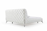 Legend Modern White Bonded Leather Bed