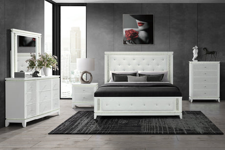 Alina White Bed Group with LED, Cooler, Speaker and USB