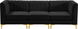 Alina Black Velvet Modular Sofa