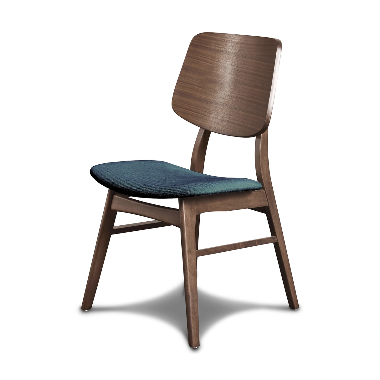 Oscar Chair With Forest Green Cushion-Walnut
