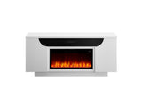 Aileen White 66" Ent Unit with LED, Speakers, Crystal and Pop-Up Doors