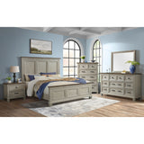 Farmington Panel Bed in Medium Brown and Washed Stone