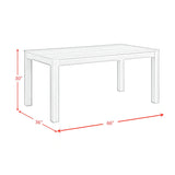 Eleanor Standard Height Dining Set in White-Rectangular Table and Four Chairs