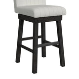 Jemma Swivel Bar Stool with Beige Linen in Dark Espresso (2 Per Carton)