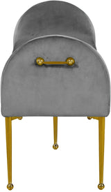 Owen Grey Velvet Bench