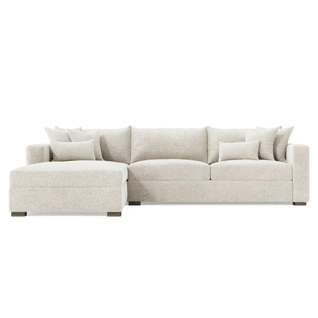 Helena Fabric Sectional Wood Foot