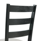 Martin Side Chair with Grey Fabric - Black Finish (2 Per Carton)