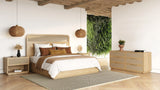 Gavin - Modern Natural Ash + Rattan 4-Piece Bedroom Set