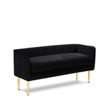 Audrey Black Velvet Bench