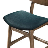 Oscar Counter Chair With Forest Green Cushion-Walnut