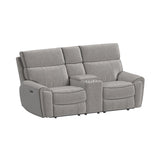 Jackpot P1 Loveseat W/Console in Explore Light Grey