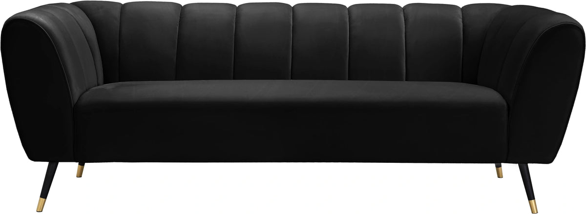 Beaumont Black Velvet Sofa