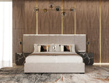 Penelope - Modern Beige Velvet Bed