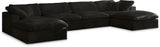 Cozy Black Velvet Cloud Modular Sectional