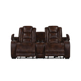 Chester Reclining Console Loveseat-Brown
