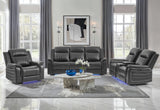 U8879 Blanche Charcoal Pwr Con Rec Ls W/LED, Global Ss & Subwoofer