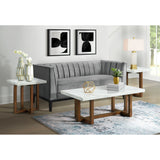 Morris 2PC Occasional Marble Table Set in White
