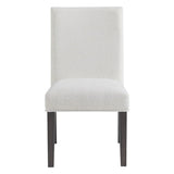 Elements International Breckenridge Dining Side Chair With Boucle Snow (Set of 2) in Black