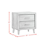 Malibu 2-Drawer Nightstand in Walnut