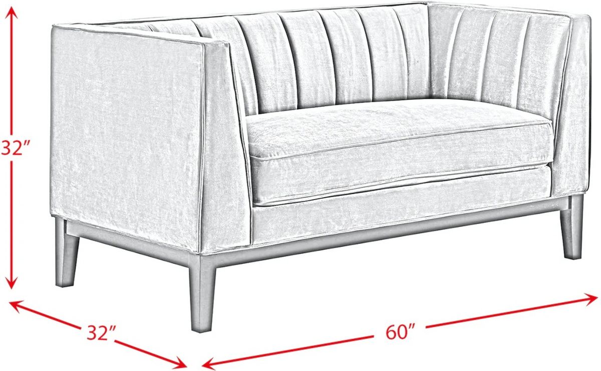 Elements International Calais Loveseat in Light Grey