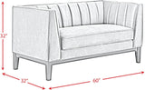 Elements International Calais Loveseat in Light Grey