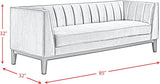 Elements International Calais Sofa in Light Grey