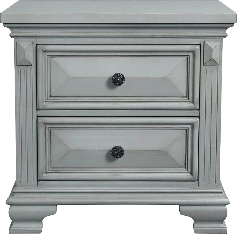 Elements International Calloway Grey Nightstand in Grey image