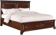 Elements International Canton Cherry King Panel Storage Bed in Dark Wood image