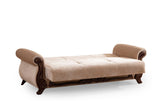 Galaxy Home Carmen Sleeper Sofa in Beige