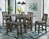 Elements International Cash Counter Height Chair (Set of 2) in Rustic Distressed Espresso