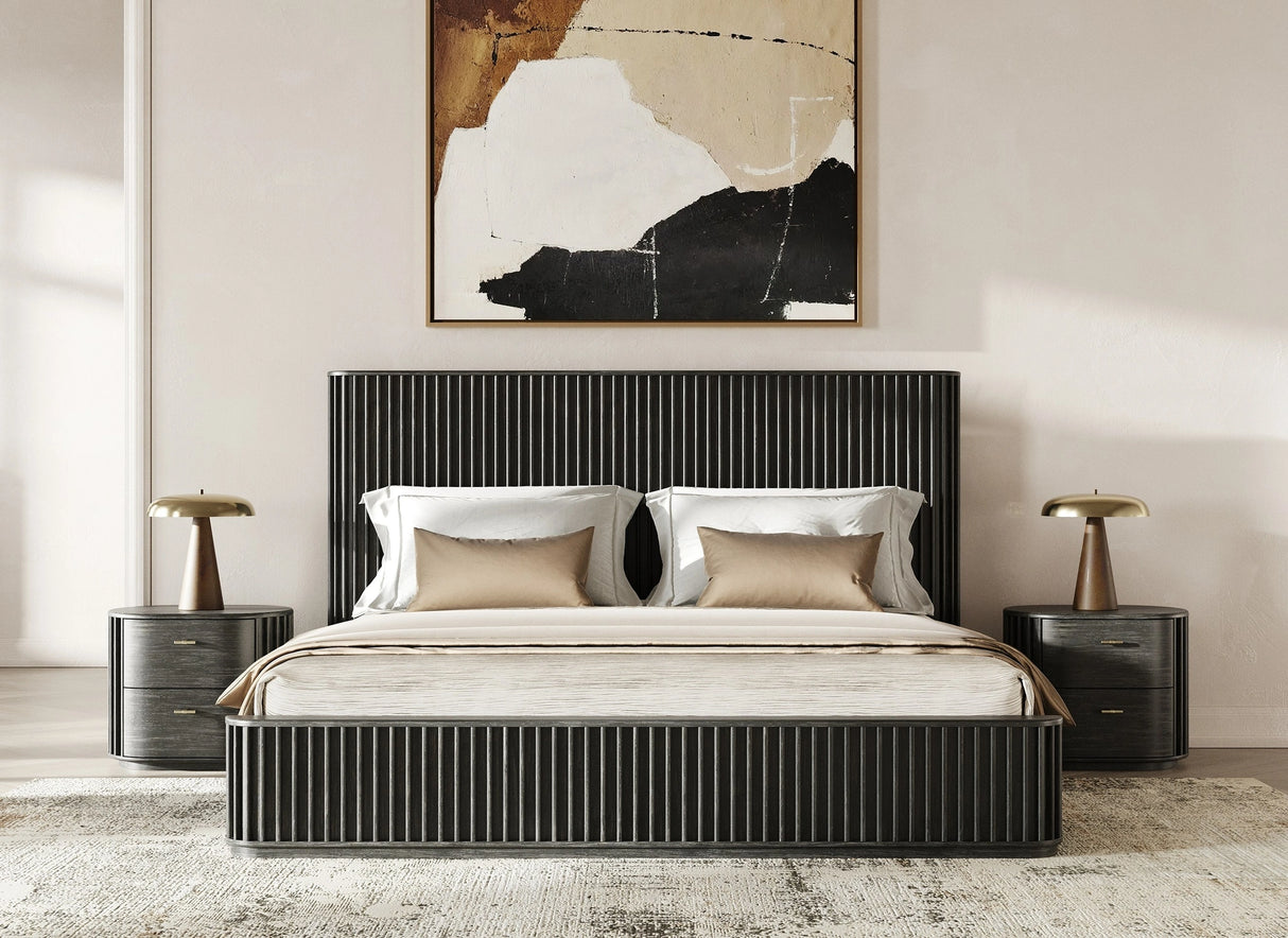 Fields - Modern Black Acacia Bedroom Set