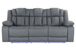 U7068 Grey 10 Power Reclining Sofa with Ddt, Wc and LED